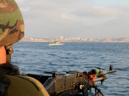 Israelisches Kriegsschiff vor dem Gaza-Streifen, Israel Defense Forces, Lizenztext: dts-news.de/cc-by