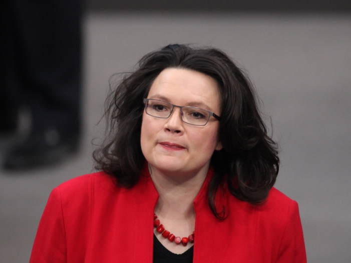 Nahles zieht rote Linie für Koalitionsgespräche