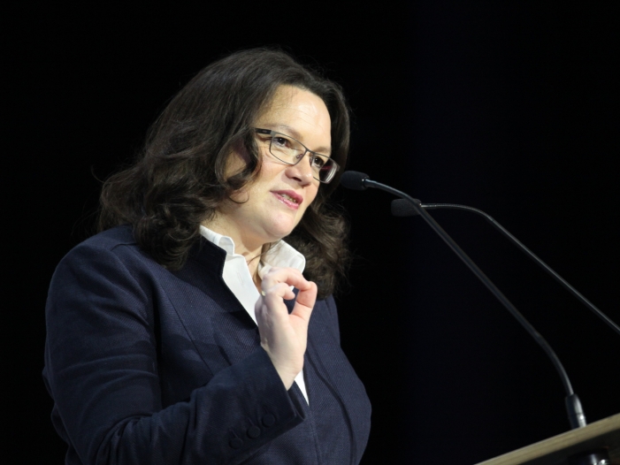 Nahles rechnet mit Mehrheit für Koalitionsverhandlungen Nahles rechnet mit Mehrheit für Koalitionsverhandlungen