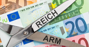 Schere-reich-arm